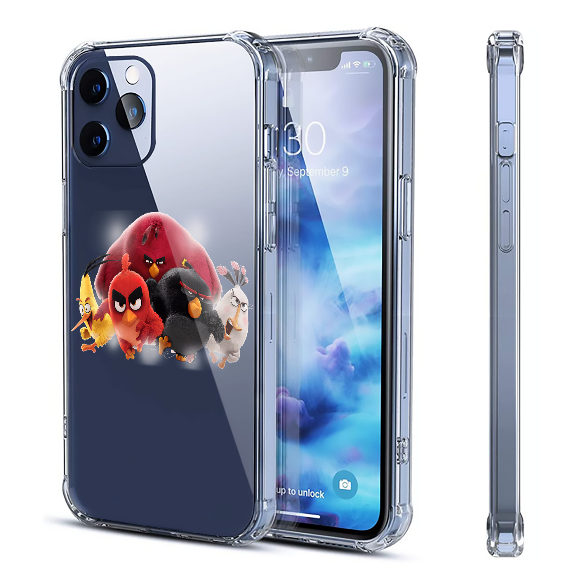 （画像用） Angry Birds アングリーバード 【iPhone 12シリーズ対応】透明スマホケース（クリアソフトケース）